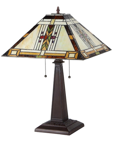 Arts & Crafts Gode Stained Glass Table Lamp