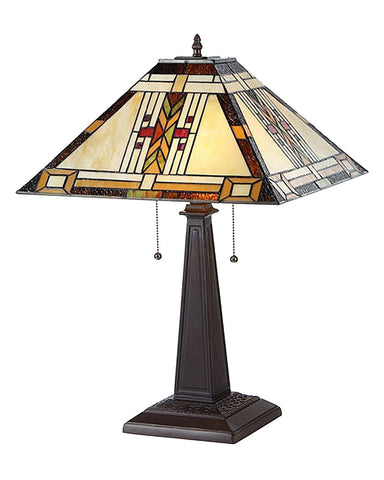 Arts & Crafts Gode Stained Glass Table Lamp