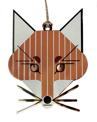 Charley Haper Brass Fox Ornament Adornment on White