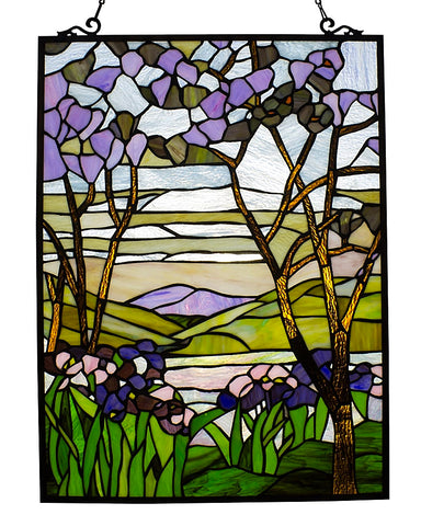 Arts & Crafts Valley Stained Glass Panel