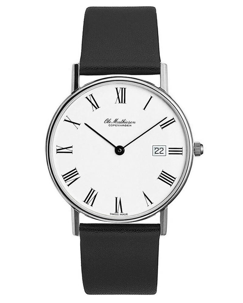 Ole Mathiesen Classic Series Watch with Date OM1.35 Roman Numerals 35mm