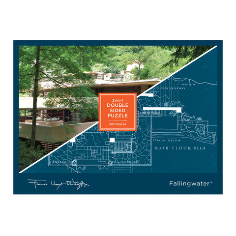 Frank Lloyd Wright Fallingwater 2-Sided 500 Piece Jigsaw Puzzle