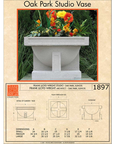 Frank Lloyd Wright Medium Oak Park Studio Planter Vase