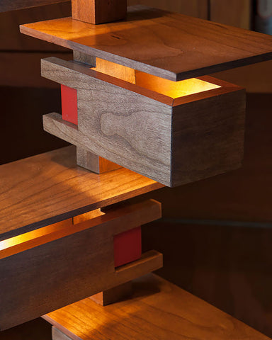Taliesin 3 Table Lamp - Cherry close up