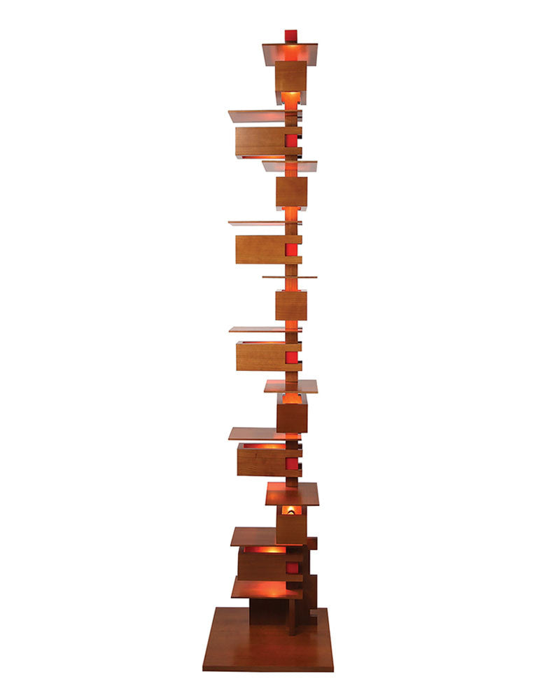 Frank Lloyd Wright Taliesin 2 Floor Lamp - Cherry | Maclin Studio