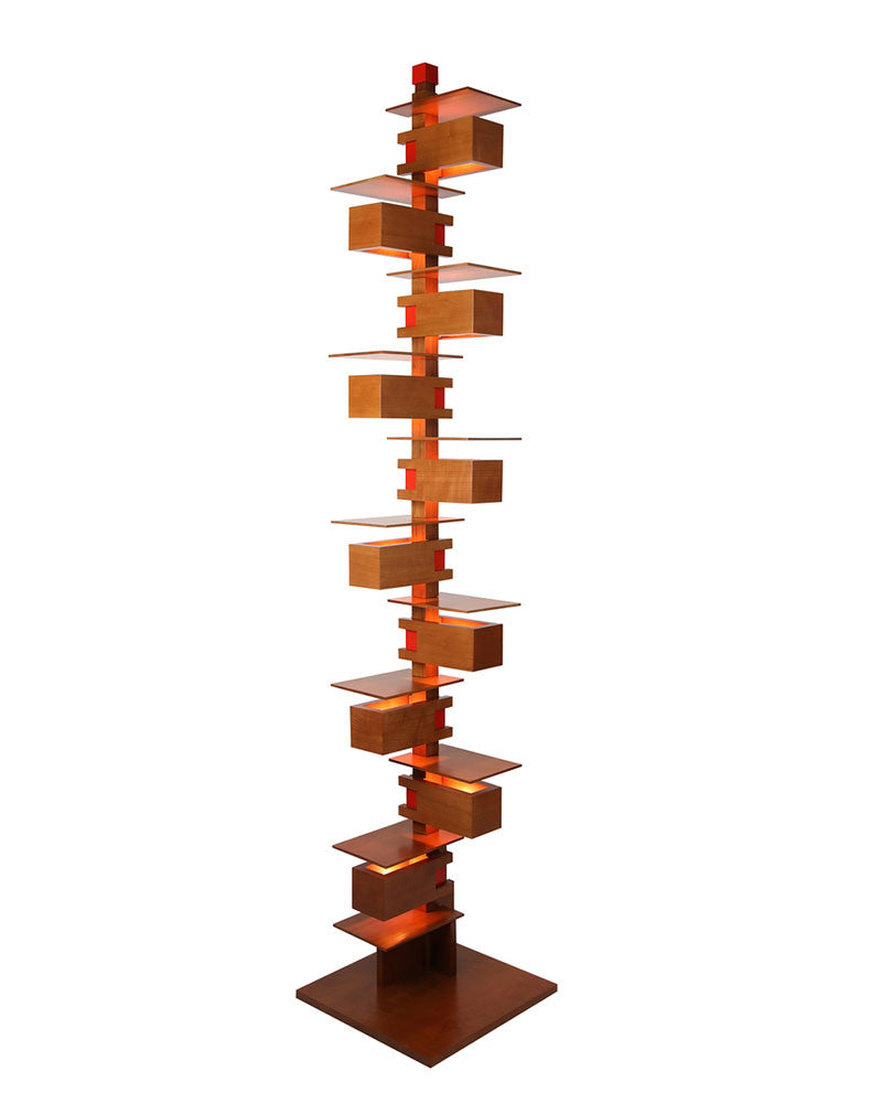 Frank Lloyd Wright Taliesin 2 Floor Lamp - Cherry | Maclin Studio