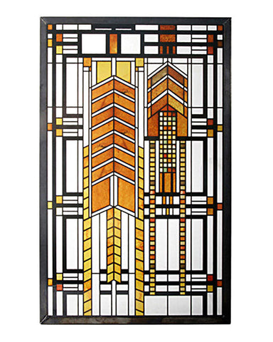 FLW Autumn Sumac Stained Glass Inset