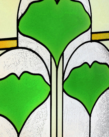 Ginkgo 42" Art Glass Panel