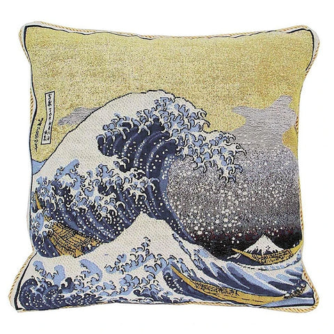 Hokusai Great Wave Tapestry Pillow