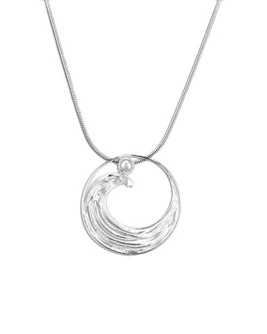 Hokusai Silver and Pearl Pendant