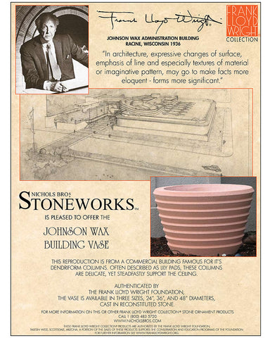 Frank Lloyd Wright Large Johnson Wax Building Vase