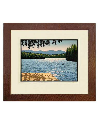 Laura Wilder Lake View II Limited Edition Framed Matted Block Print