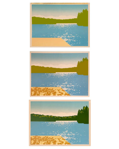 Laura Wilder Lake View II Limited Edition Framed Matted Block Print Process 2
