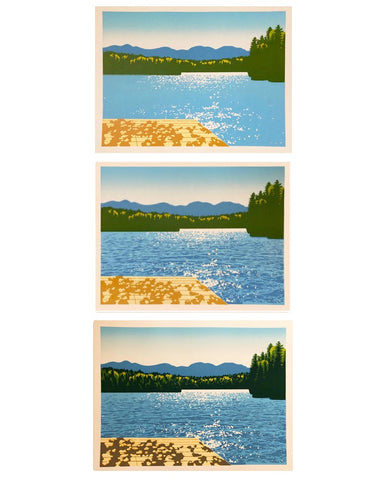 Laura Wilder Lake View II Limited Edition Matted Block Print Process 3