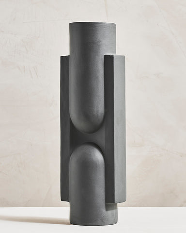Light + Ladder KALA Ceramic Vase - Hematite angle