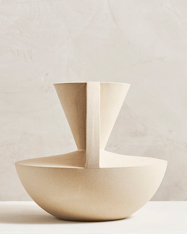 Light + Ladder VASO Ceramic Vase - Sand side