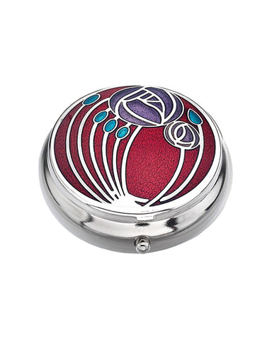 Charles Rennie Mackintosh Rose and Buds Pill Box - Red