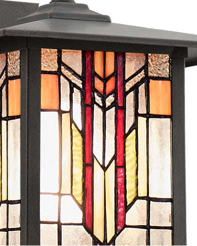 Mission Craftsman Stained Glass Wall Sconce Edward Detail