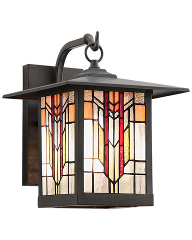 Mission Craftsman Stained Glass Wall Sconce Edward