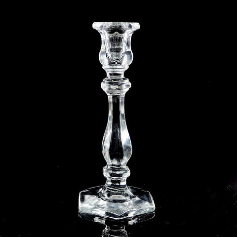 Mosser Glass 7.5" Candlestick - Crystal Black Background