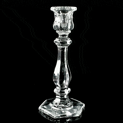 Mosser Glass 7.5" Candlestick - Crystal Rotating