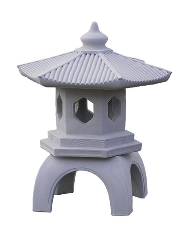 Pagoda Lantern in Cast Stone Antique Gray