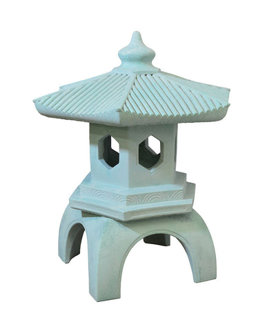 Pagoda Lantern in Cast Stone Copper Patina