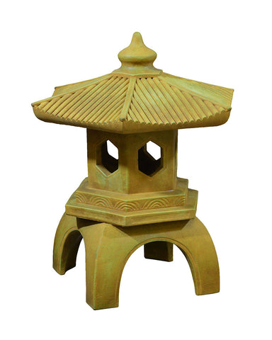 Pagoda Lantern in Cast Stone Weathered Bronze
