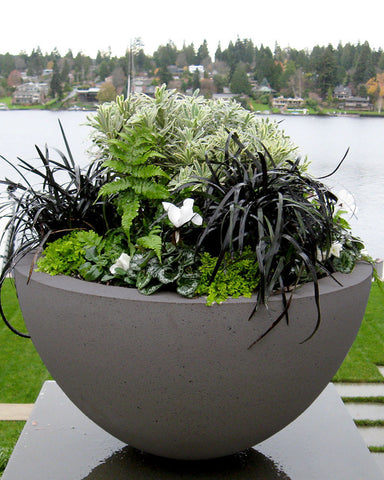 Ragen Bowl Planter Vase Pewter