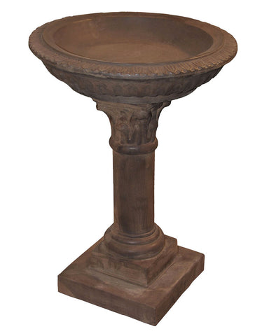 Regency Bird Bath in Cast Stone Dark Walnut