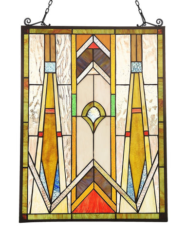 Arts & Crafts Rowan Stained Glass Panel