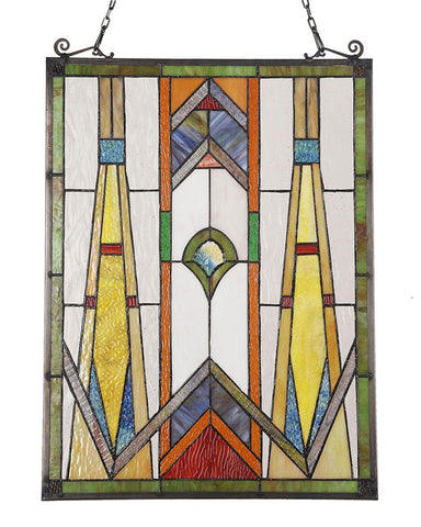 Arts & Crafts Rowan Stained Glass Panel