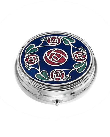 Charles Rennie Mackintosh Roses Pill Box Blue