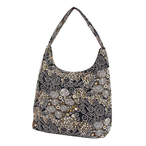 Gustav Klimt The Kiss Tapestry Hobo Shoulder Bag Angled