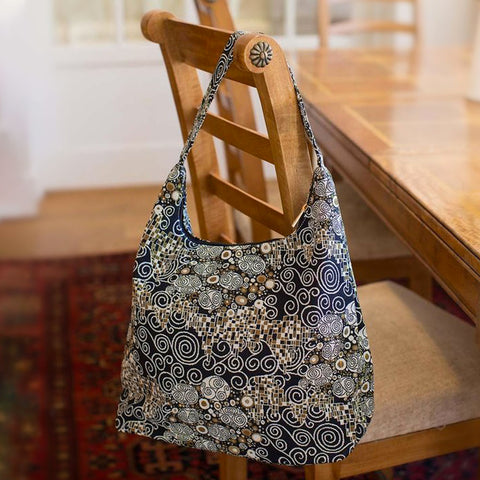 Gustav Klimt The Kiss Tapestry Hobo Shoulder Bag Staged