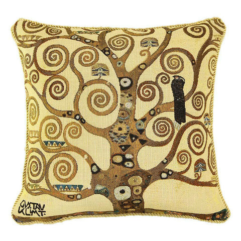 Gustav Klimt Tree of Life Tapestry Pillow