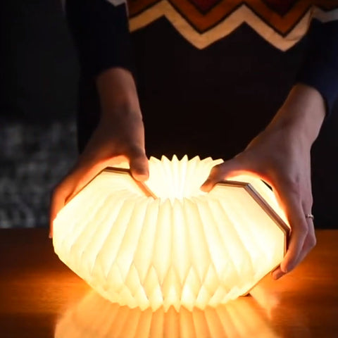 Smart Accordion Lamp - Natural Walnut