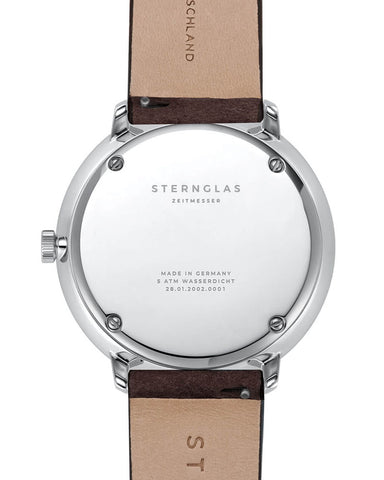 Sternglas Hamburg Satin Silver / Vintage Mocha Watch back