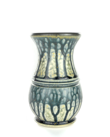 Stofan Pottery Ceramic Flask Vase - Blue Small