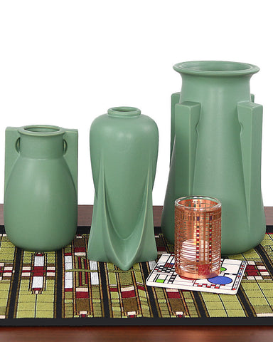 Teco Vase - Four Buttress Green