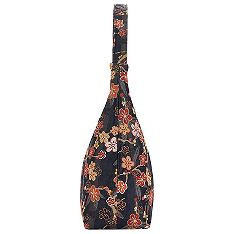 Ume Sakura Tapestry Hobo Shoulder Bag side view
