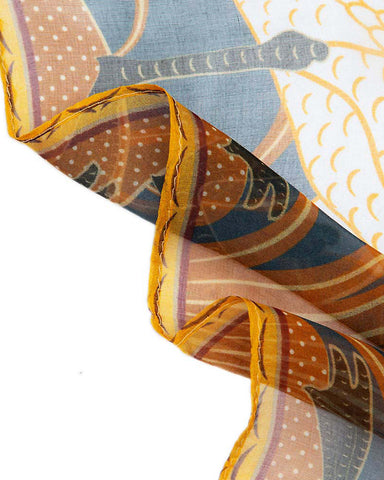 Walter Crane Swans Silk Chiffon Scarf Hemmed