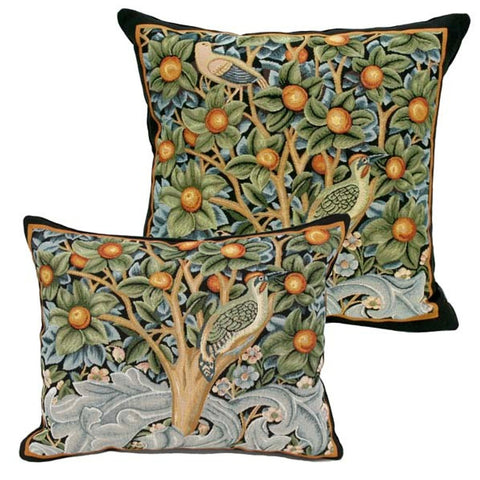 William Morris Woodpecker Tapestry Pillow and Lumber Pillow