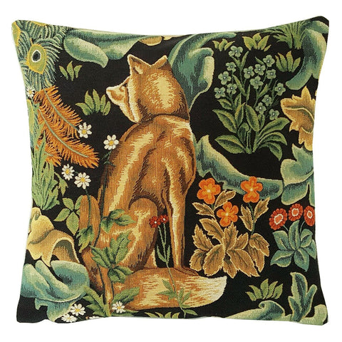 William Morris Black Forest Fox Belgian Tapestry Pillow