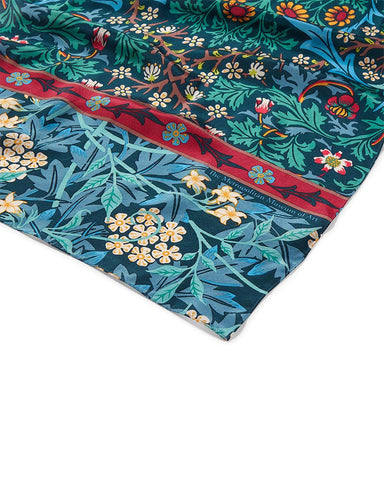 William Morris Mixed Patterns Crepe de Chine Silk Scarf Detail
