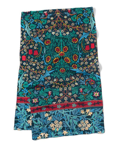 William Morris Mixed Patterns Crepe de Chine Silk Scarf Folded