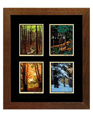 Laura Wilder Woods Set Framed Matted Giclée Prints - Square