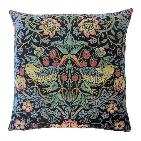 William Morris Strawberry Thief Belgian Tapestry Pillow - Facing Out
