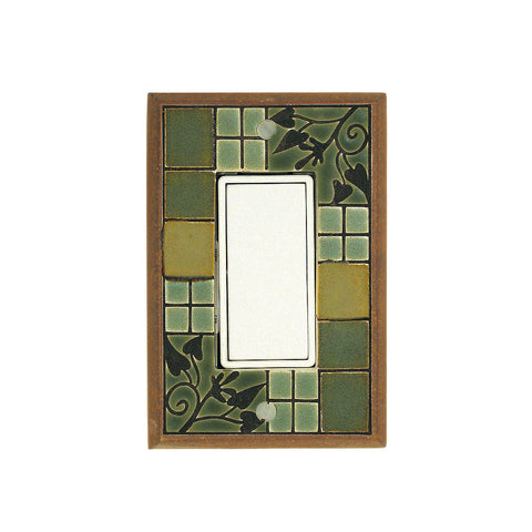 Arts & Crafts Ceramic Tile Switch Plate Single Rocker