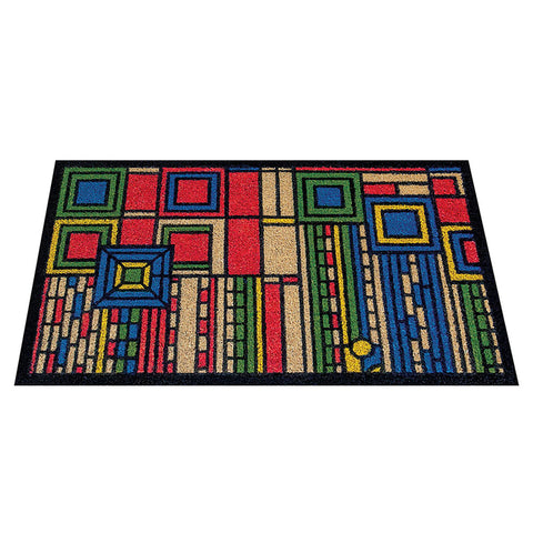 Frank Lloyd Wright Colored Saguaro Forms Design Doormat Angled